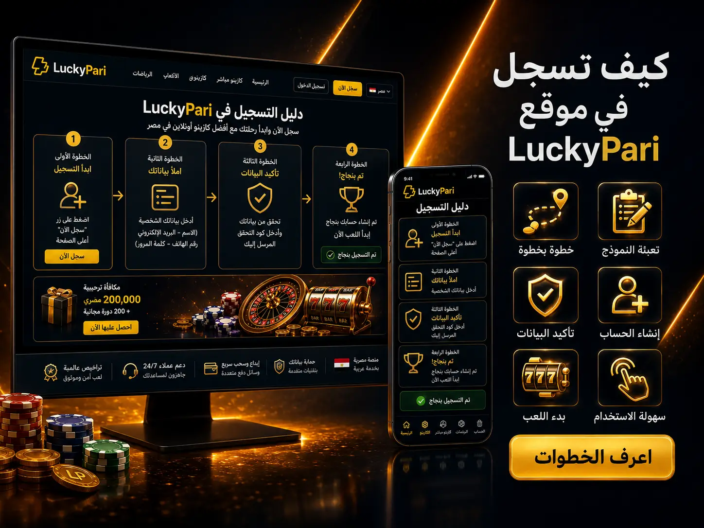 كيف تسجل في موقع LuckyPari